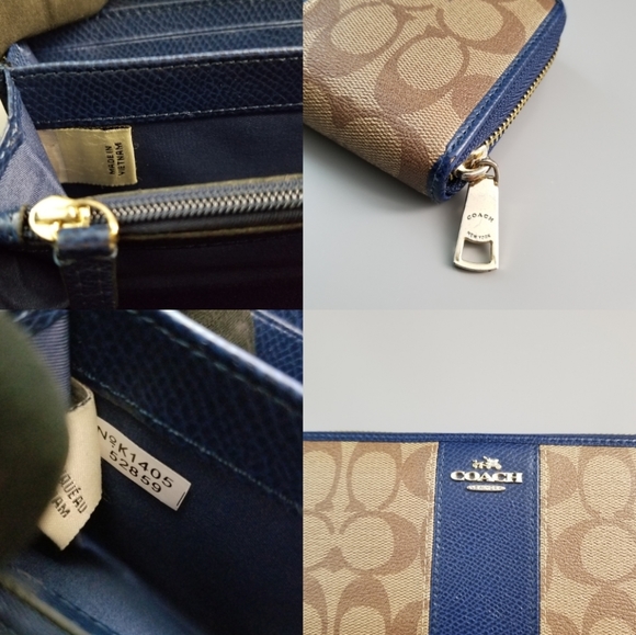 COACH Beautiful Large Zippy compact Wallet Signature - Picture 4 of 16